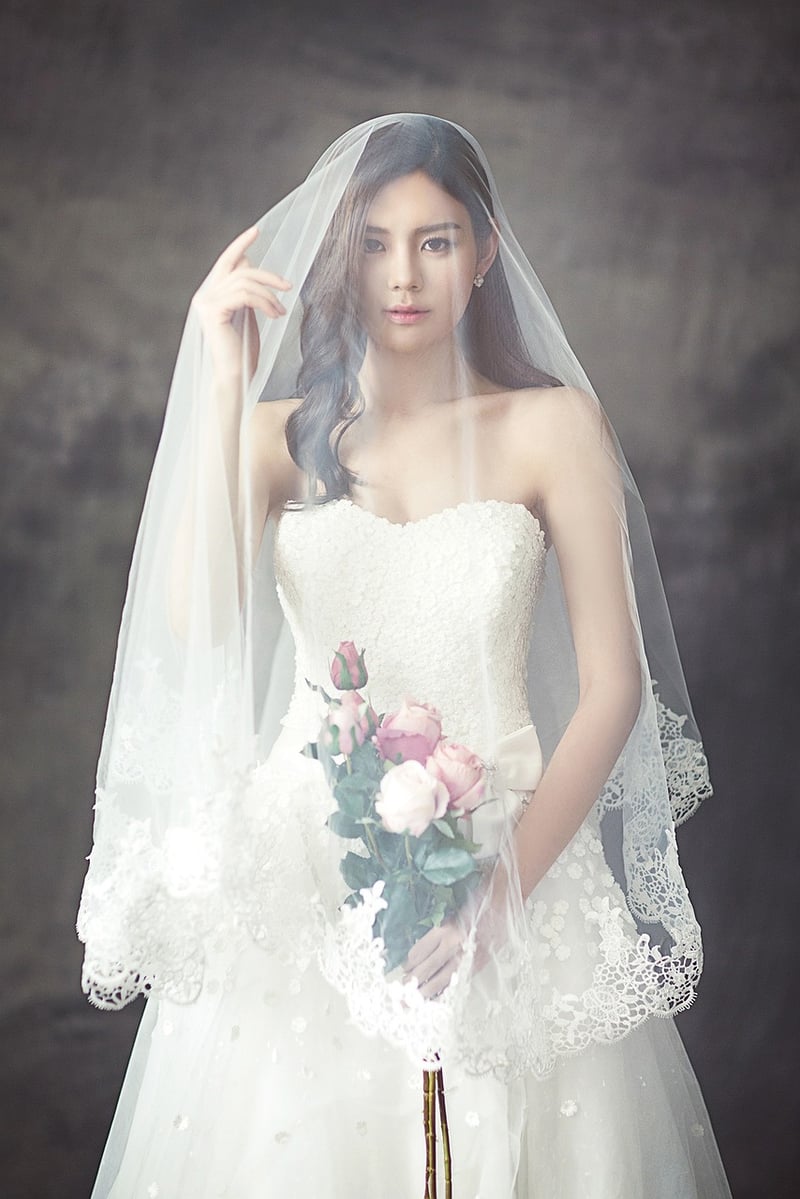 Bride in a magical wedding dress